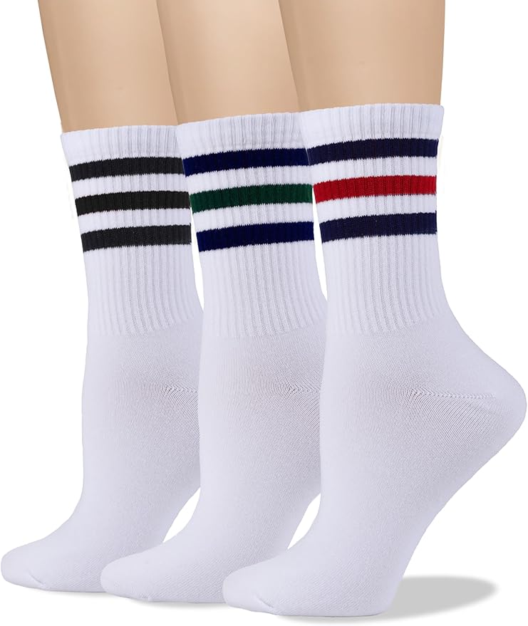 COTTON DAY Women's Soft Combed Cotton Dress Socks Seamless Toe Black White Gray Navy Blue Brown Beige