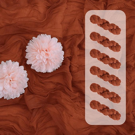 Aktor 6 Pack Terracotta Cheesecloth Table Runner 10Ft Gauze Table Runner Boho Semi Sheer Cheese Cloth Fabric Runners for Wedding Birthday Baby Shower Party Table Decoration（Terracotta）