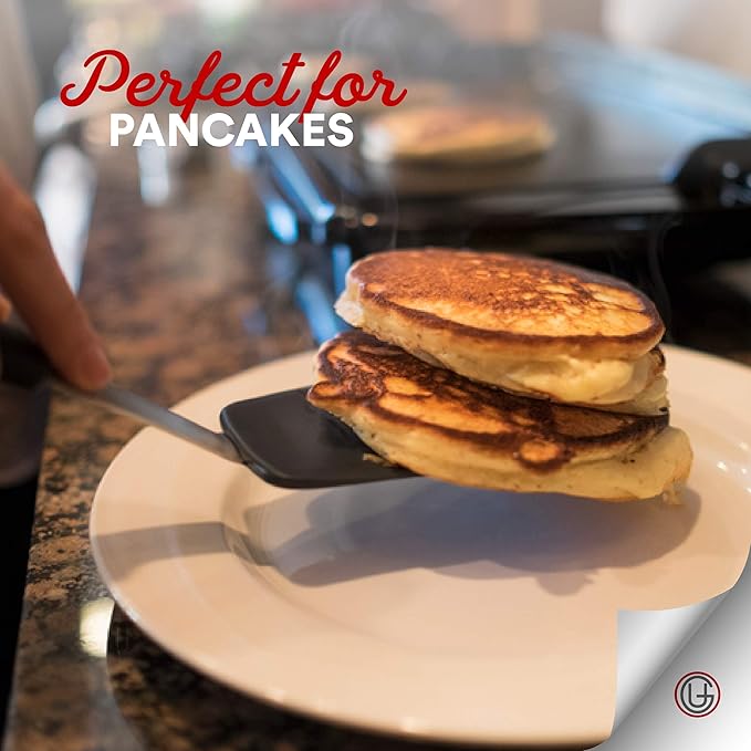 UpGood Silicone Turner Set 600ºF Heat Resistant - Large & Small Kitchen Spatulas with Tapered Edges & Flexible Stainless Steel - Cooking Utensil for Flipping Egg, Pancakes in Nonstick Cookware (2 Pcs)