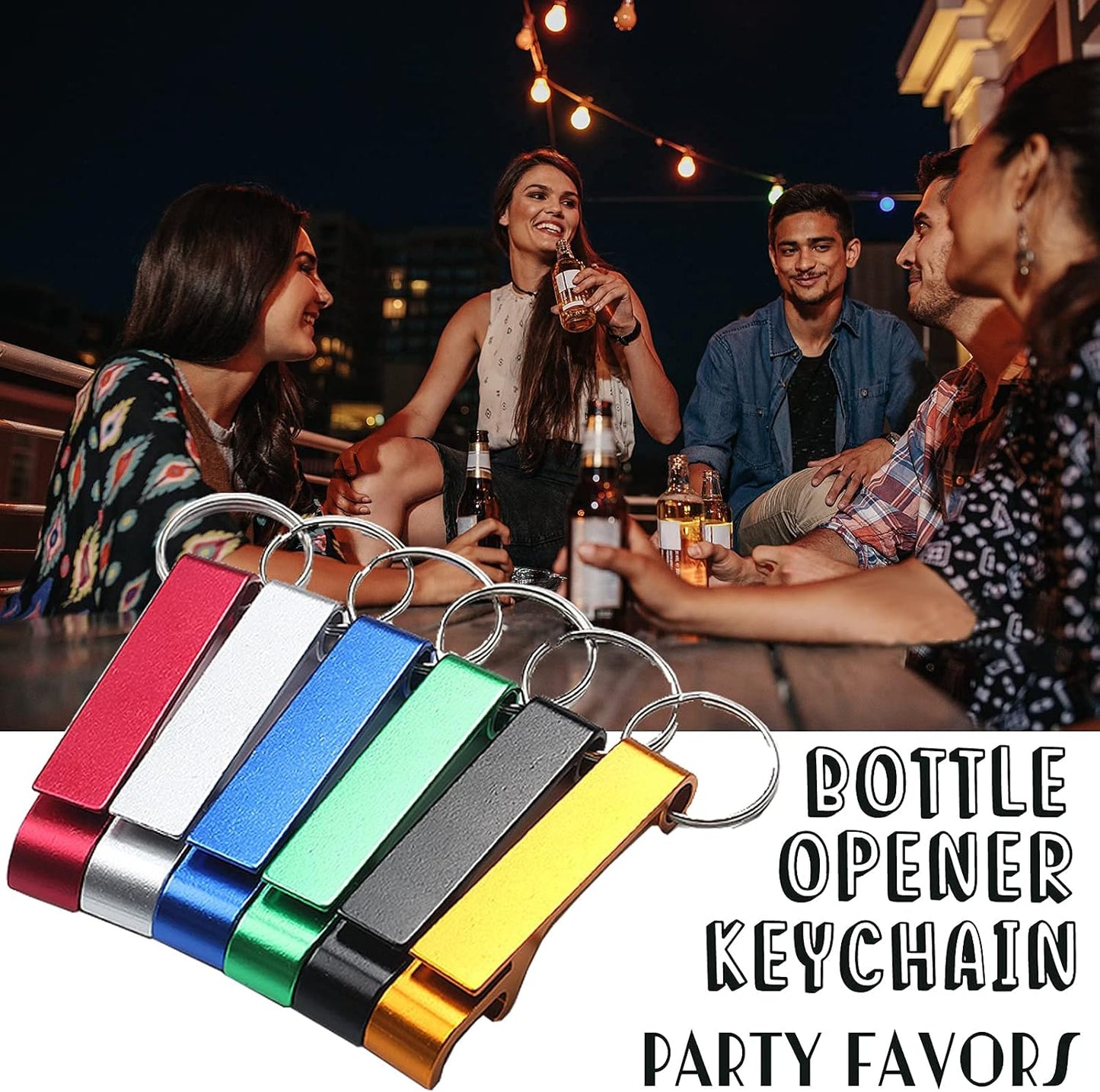 Slavna 100 Bottle Opener Keychain Bulk for Men Women Multicolor Aluminum Key Chain Beer Can Bottle Opener for Party Favor Wedding Favor Bartender Groomsmen Fathers Day