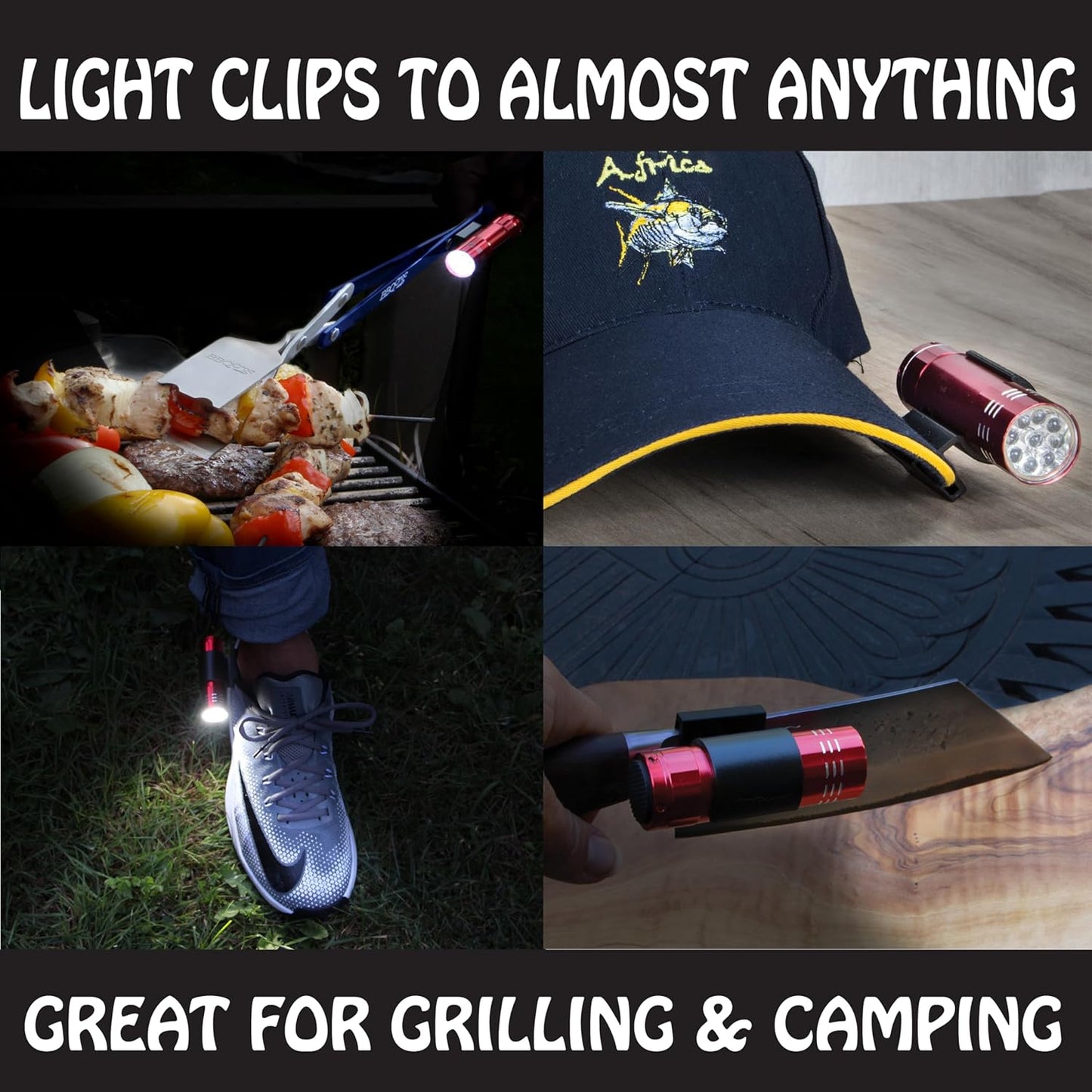 BBQ Croc 3 in 1 Barbecue Tool 18-inch - Extra Light and Long Tongs, Spatula and Grill Scraper (Blue) (18 inch with Flashlight)