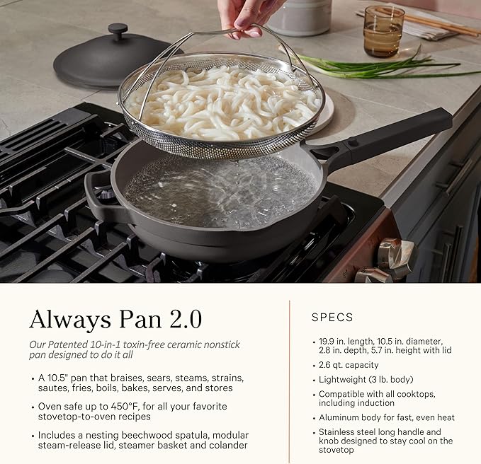 Our Place Cookware Set - 13-Piece Kit Including the Always Pan, Perfect Pot and Spatulas | Multifunctional, Toxin-Free Nonstick | Heat Safe up to 450°F | Oven, Stove, Induction Compatible | Blue Salt