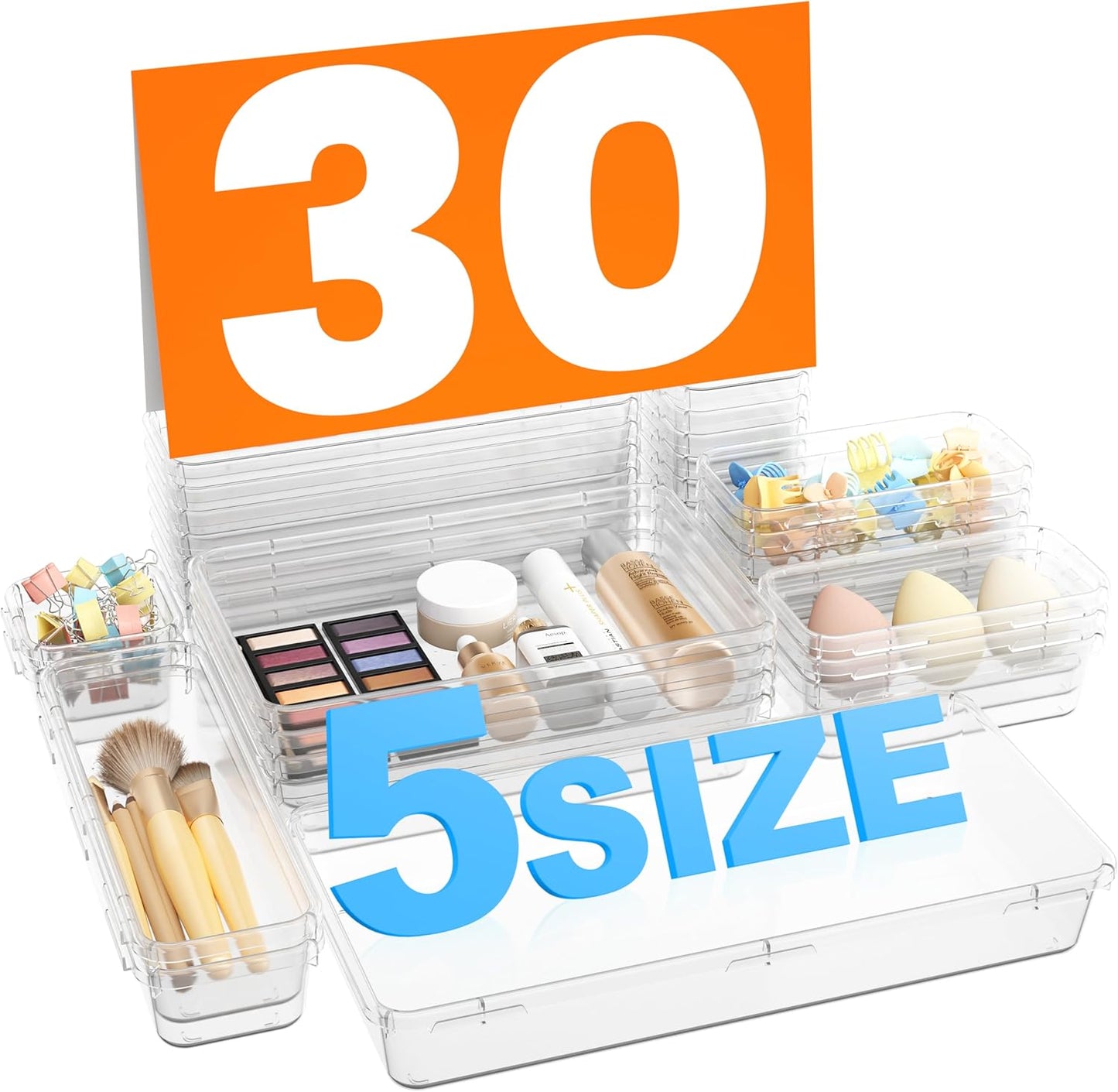 A-LuGei 【𝟯𝟬𝗣𝗰𝘀】【𝟱 𝗦𝗶𝘇𝗲】 Drawer Organizer
