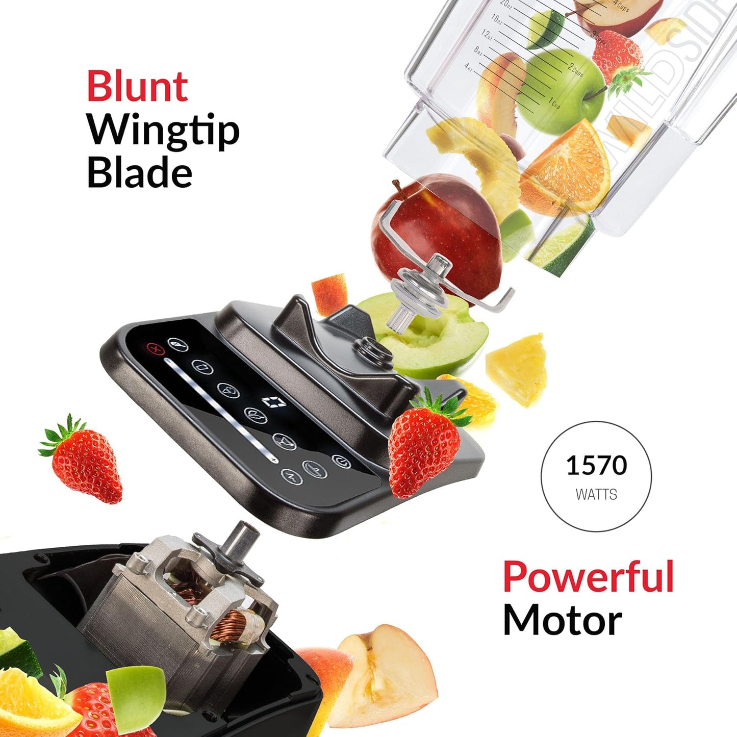 Blendtec Original Designer Series Blender and 90 Oz WildSide+ Jar - Kitchen Blender Bundle - Red