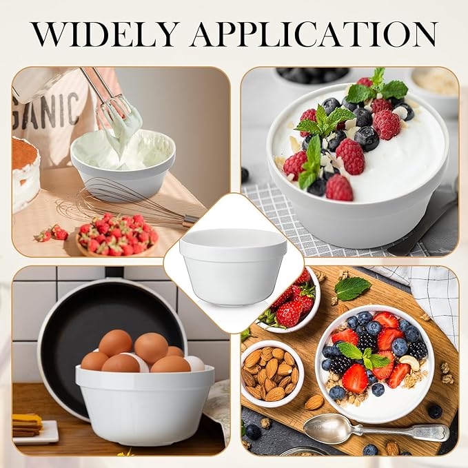 2 Pieces Ceramic 1 Qt Pudding Basins White 6.5 Inch Christmas Pudding Mold Bowls for Steaming Ovenproof Durable and Sturdy Porcelain Steamed Plum Puddings Basin Bowl Easy to Clean