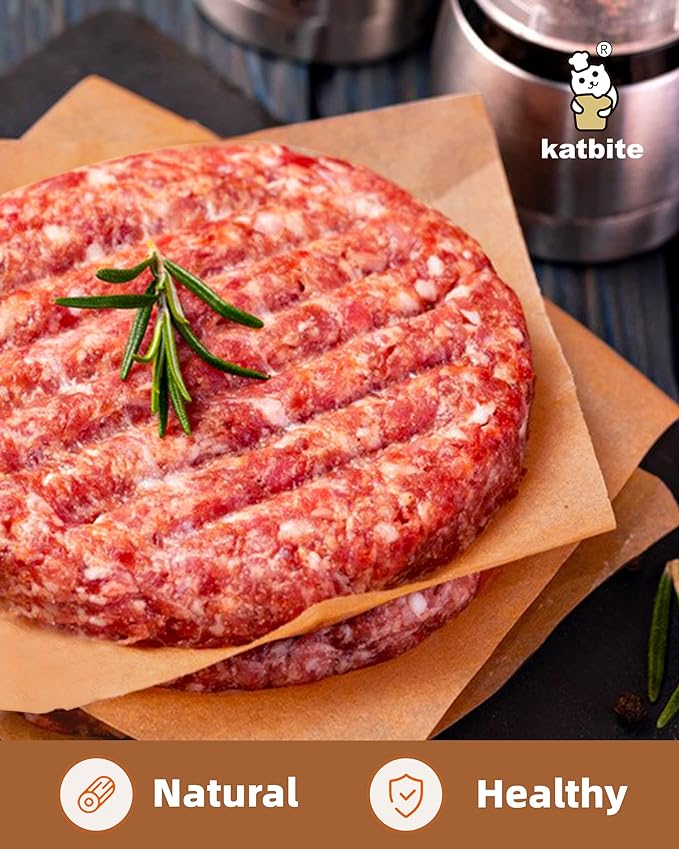 Katbite 300Pcs 6x6 Inches Patty Paper, Burger Patty Paper, Unbleached Parchment Sheets, Heavy Duty & Non-Stick, Squares for Seperating Patty, Cookies, Storing Foods Wrapping Candies