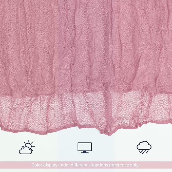 12 Pack Dusty Rose Table Runner 10Ft Long Cheesecloth Table Runner Rustic Gauze Table Runner Romantic Sheer Fabric Cheese Cloth Table Runners for Wedding Party Bridal Baby Shower