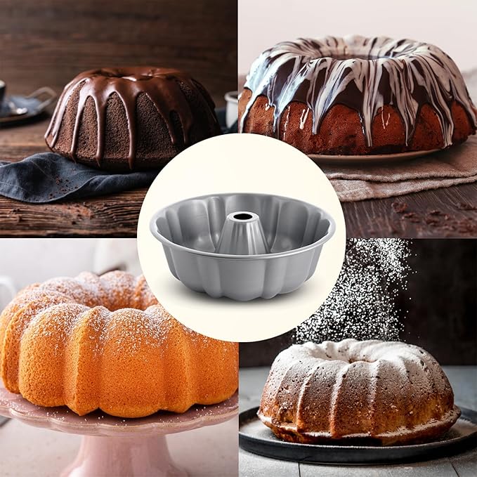 Mrs. Anderson's Baking Non-Stick Fluted Cake Pan, European Carbon Steel, PFOA Free, 10-Inch