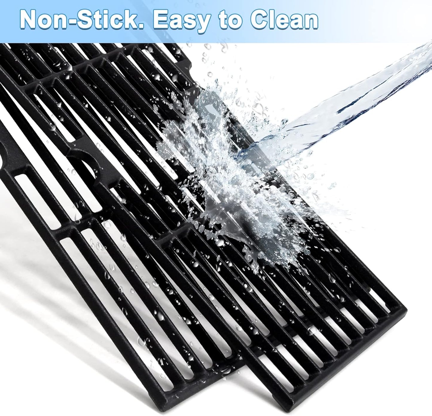 Adviace 18 Inch Grill Grates for Charbroil Performance 6 Burner 463244819, 463276517, 463245917, Cast Iron Grate Grid for Char-Broil Replacement Parts 463276617, 463277918, G470-0002-W1, G470-0003-W1