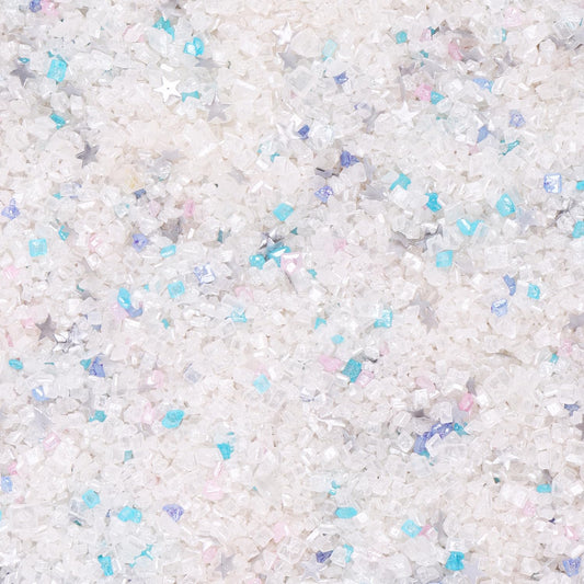 White Sanding Sugar Edible Silver Glitter Stars Mix, Edible Sugar Sprinkles for Cake Decorating, Sparkling Edible Sanding Sugar for Cupcake Toppers Cookie Decorations For Wedding Party Celebrations 3.5oz (mermaid)