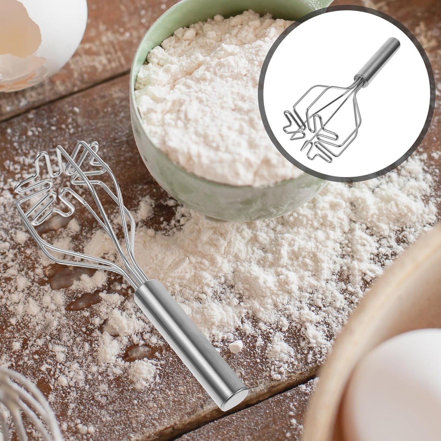 Stainless Steel Potato Masher, Ground Beef Smasher Tool, Multi-Purpose Kitchen Utensil for Vegetables and Fruits