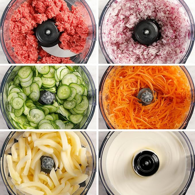 Panasonic Food Processor, Electric Vegetable Choppers for Speedy Food Prep, 5 Attachments to Shred, Whip, Mince, Chop, Grind, Shred, and Slice, 10-cup Bowl Capacity, Small Kitchen Appliances - MK-F511