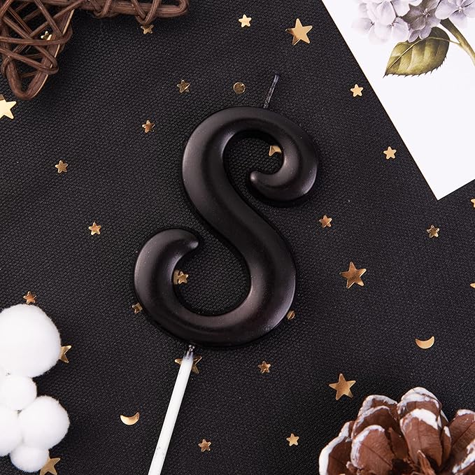 PHD Elegant Black 2.76 Inch 8 Number Birthday Candles for Party Celebration
