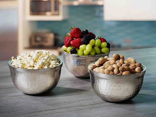 BirdRock Home Stainless Steel Appetizer Bowl Set - Includes 3 Bowls