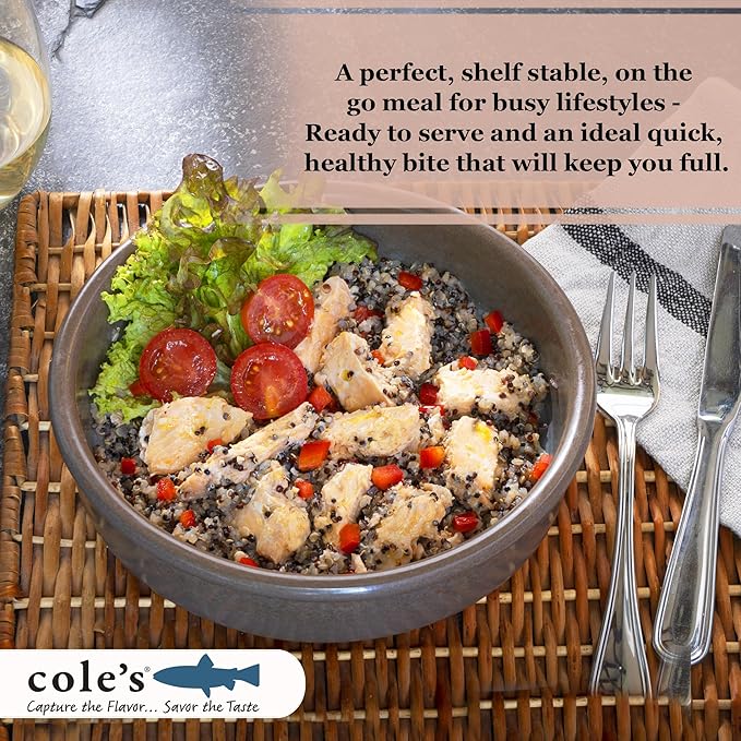 COLE’S Open & Eat Meals Variety Pack | 5.6 oz Hand-Packed Smoked Salmon & Trout with Quinoa & Vegetables | Ready to Eat Meals | High Protein - 24 pack