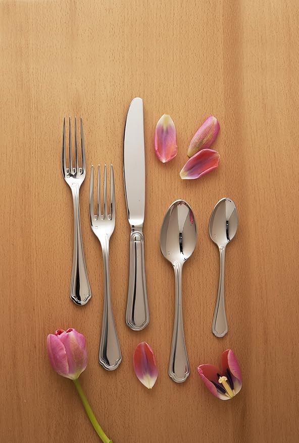 Fortessa Medici 18/10 Stainless Steel Flatware Solid Handle Dessert Knife, Set of 12