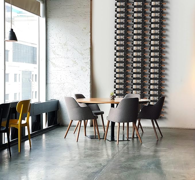 Jagged Ridge Wine Rooms - Premium Wall Mounted Metal Wine Rack - 36 Wine Bottles Holder - Modern Wine Rack, Matte Black - Space Saving for Home, Kitchen, Bar - Designed in Canada by Wine Enthusiasts