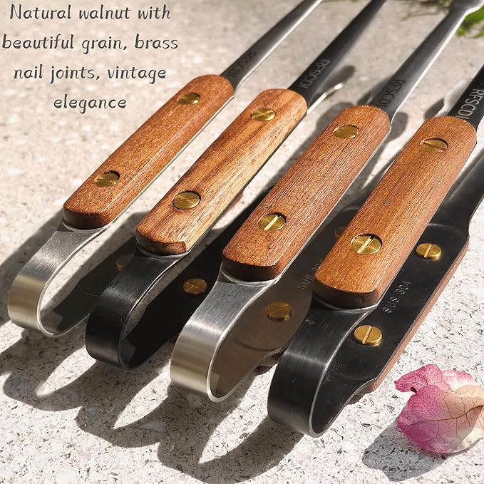 Exquisite Lightweight Cooking Tongs - 304 Stainless Steel & Walnut Wood, Comfortable Grip, Non-Slip Design, High Heat Resistant - Ideal for Light and small food, Kitchen Plating, Korean BBQ, 9-Inch