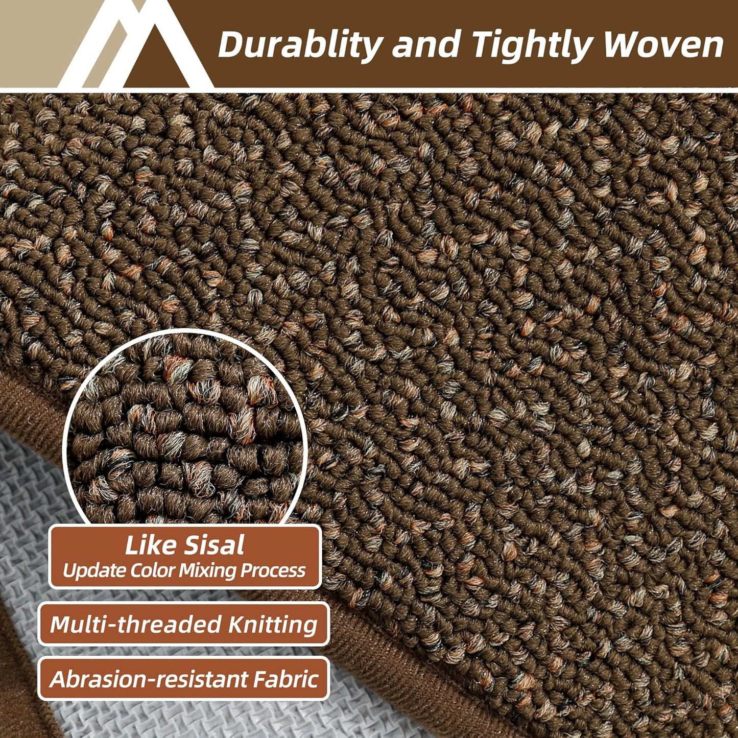 COSY HOMEER Kitchen Rugs Non Slip Washable 24"x36"+24"x60" Absorbent Kitchen Mats for Floor Stain Resistant Kitchen Runner Rug Sets of 2 Kitchen Floor Mats for Sink,Brown