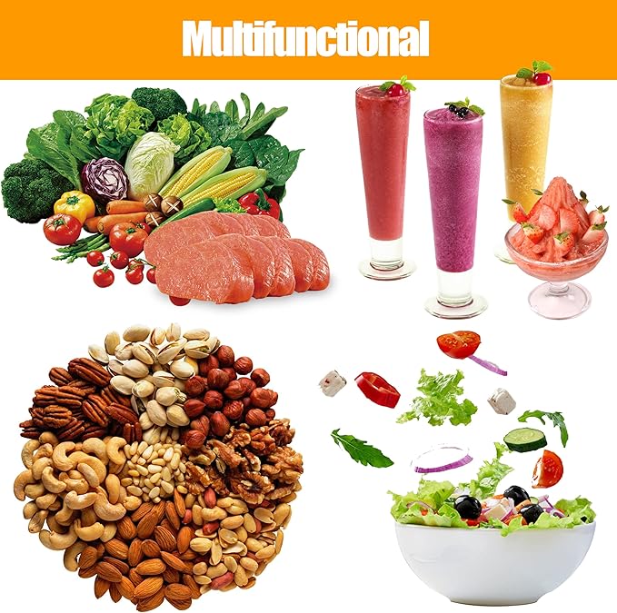 TECHTONGDA Commercial Food Processor Cutter, Multifunction Meat Vegetable Chopper, 32L Capacity Fruit Blender, Stainless Steel Meatball Beater, Ideal for Vegetable Fruits Grains Peanut Ginger Garlic
