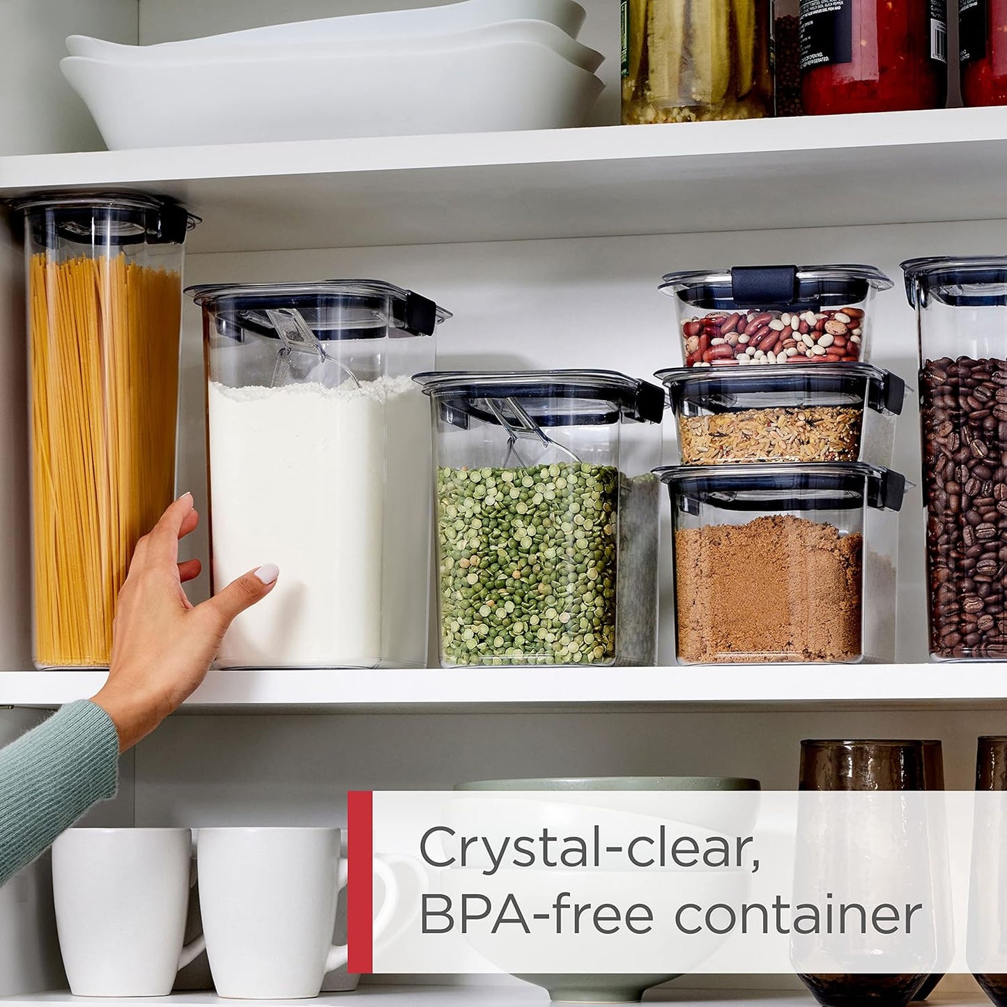 Rubbermaid Brilliance Pantry 10 Piece Set, Clear and Airtight Food and Pantry Storage Containers