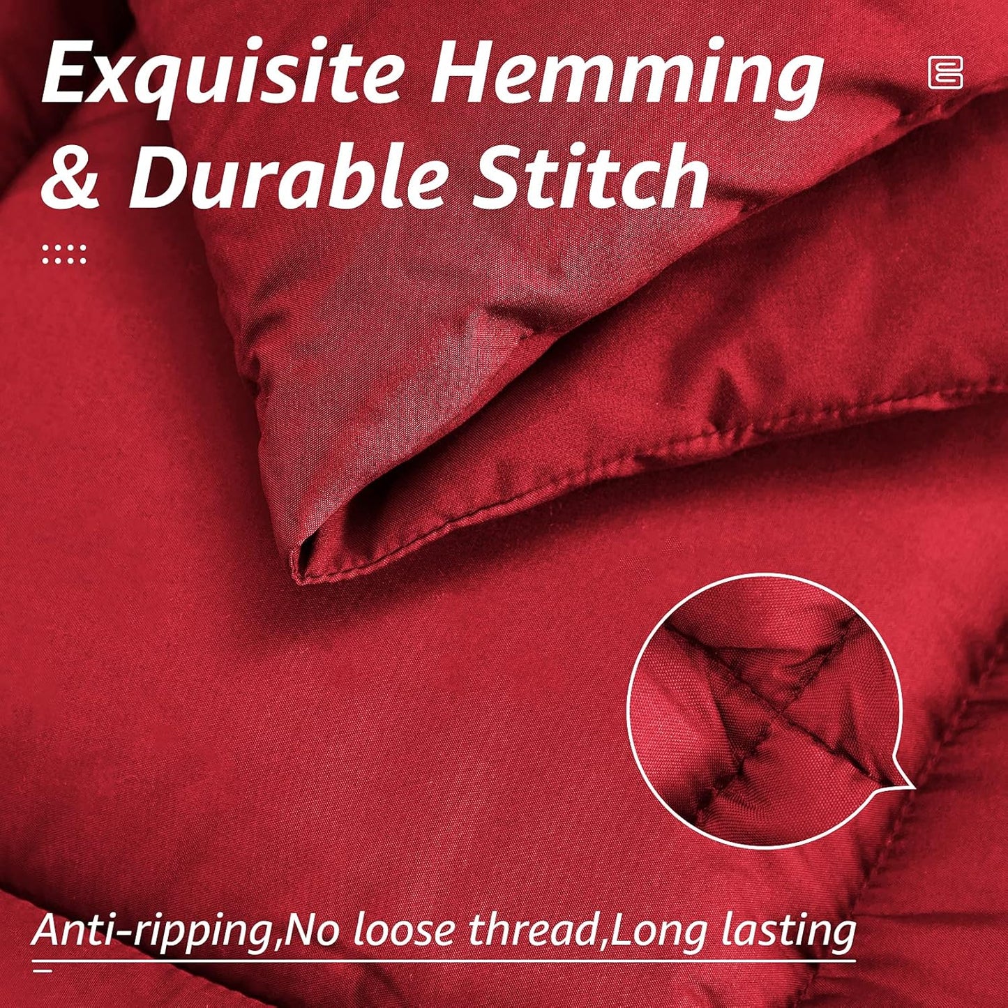 HYLEORY All Season California King Size Bed Comforter - Cooling Down Alternative Quilted Duvet Insert with Corner Tabs - Winter Warm - Machine Washable - Red