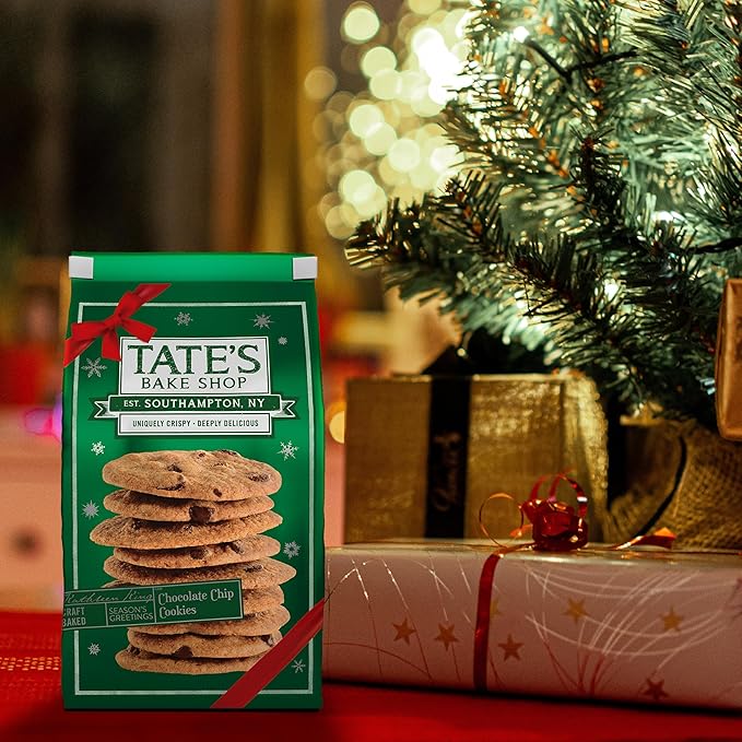Tate's Bake Shop Holiday Cookies Variety Pack, Chocolate Chip, Toffee, and Gingersnap Cookies, plus Peppermint Bark, 4 Bags