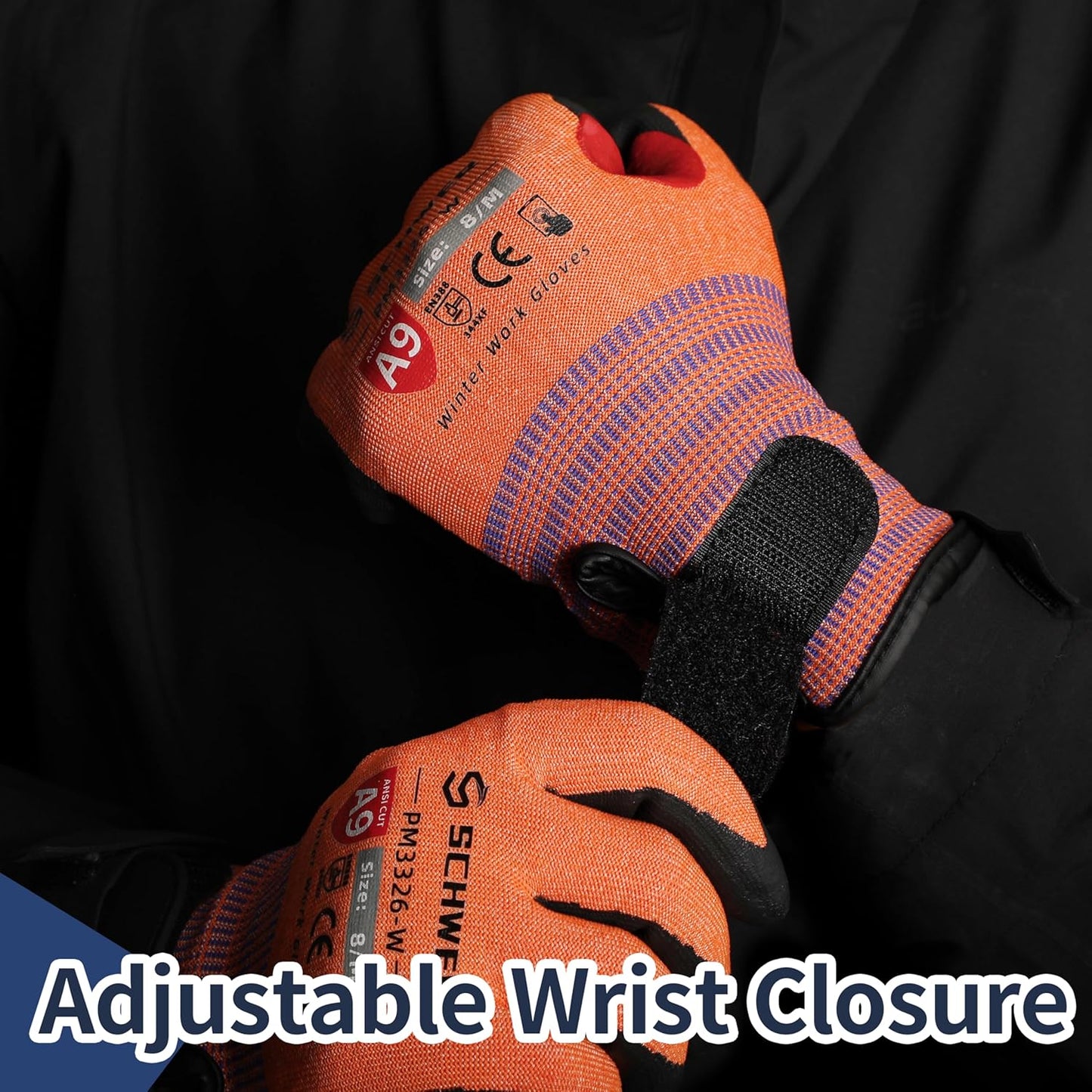 FreezeGuard-X Winter Work Gloves for Men and Women, ANSI A9 Cut Resistant Gloves for Extreme Protection, Freezer Glove With Super Grip, Touchscreen, Thermal Insulated, Non PFAS, PM3326-W (M,1 Pair)