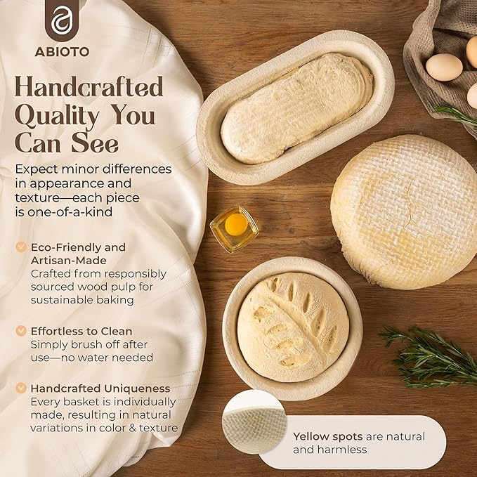 Wood Pulp Banneton Bread Proofing Basket – 13" Oval 2.2LB Brotform, Smooth Surface– Non-Stick Natural Wood Pulp Pressed for Durability– Made in Germany Proofing Baskets for Sourdough Bread Baking