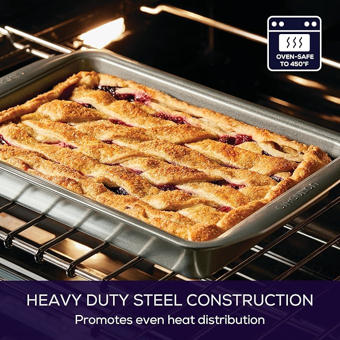 Circulon Nonstick Bakeware Rectangle Baking Pan / Cake Pan, 9 Inch x 13 Inch, Gray