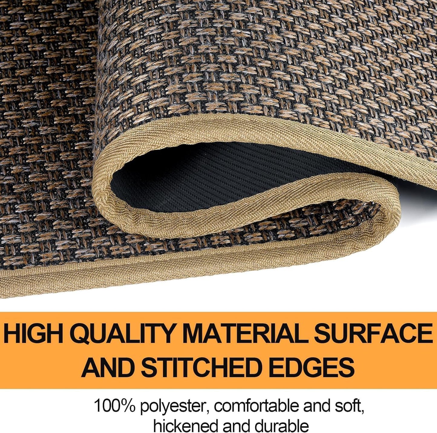 Kitchen Mat 1 PCS, Cushioned Non Slip Rugs for Kitchen Floor, Absorbent Runner Comfort Standing Mats Washable for Kitchen, Office, Home (Brown, 17.3"x95")